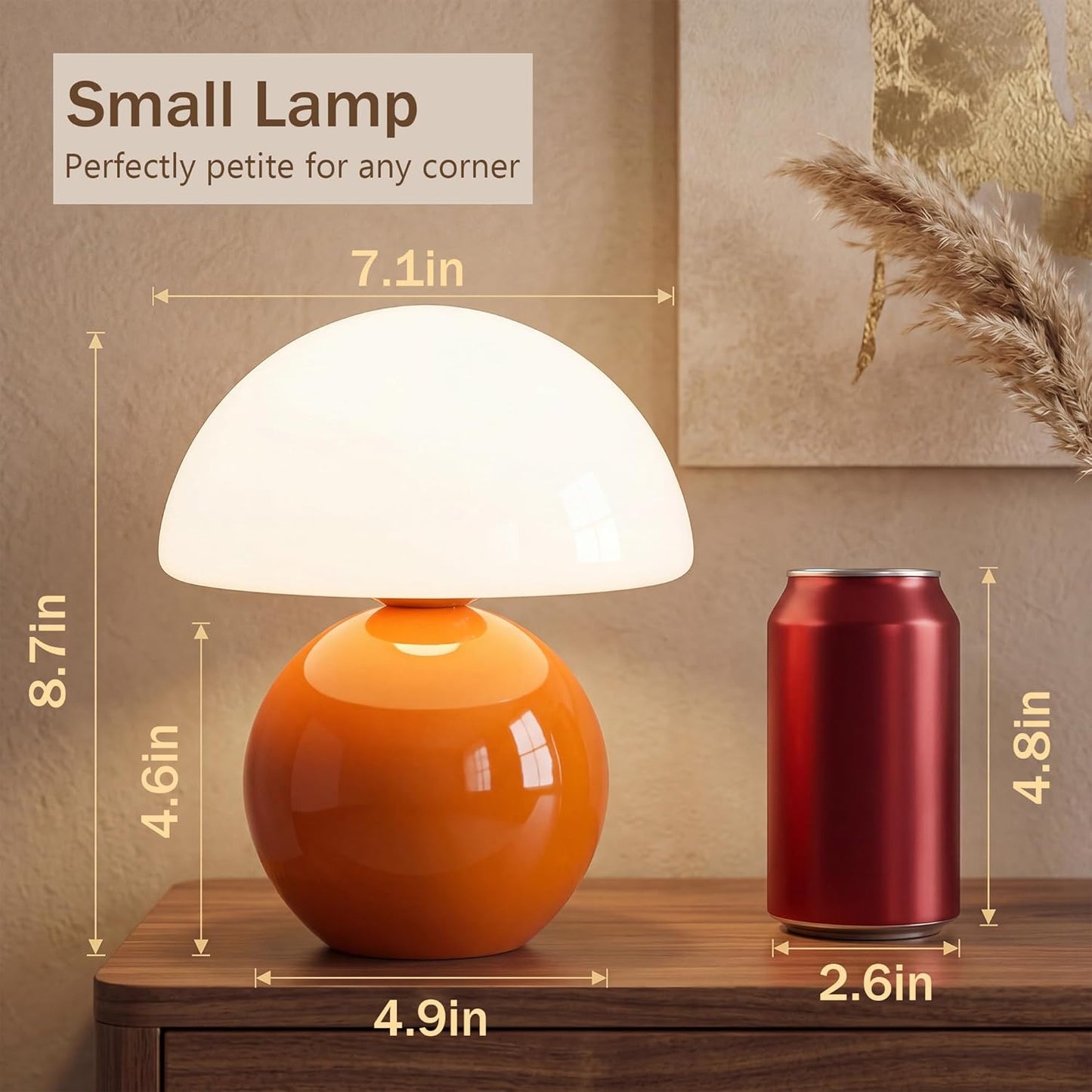 Table Lamp for Bedroom, Ice Crackle Bedside Lamp, Small Modern Nightstand Lamp for Living Room, Cute Mid Century Desk Lamp