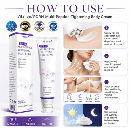 Vitalisys® PDRN Multi-Peptide Massaging Body Roller Cream ✅- Anti-aging, Hydrating, Skin Firming & Lifting, Skin Repair, Even Tone, Acne and Dark Spot Treatment, Wart and Mole Removal, and Psoriasis Relief 🌷