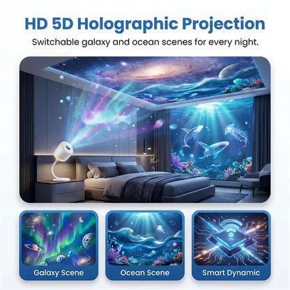 PKNEW® 🐉 NEXT-GEN SMART🍇 PROJECTION HD Smart Dynamic 5D Holographic Night Light Projector