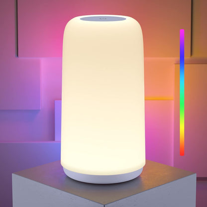 Touch LED Bedside Lamp – RGB Dimmable Night Light for Bedroom & Living Room Decor, Gift for Women & Mom