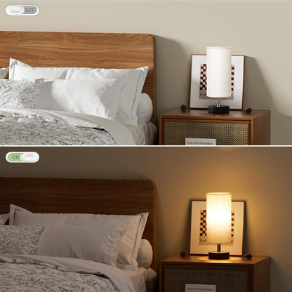 Small Bedside Table Lamp – Minimalist Nightstand & Desk Lamp for Bedroom, Living Room, Office, Dorm