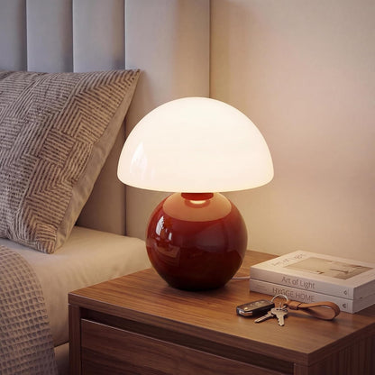 Table Lamp for Bedroom, Ice Crackle Bedside Lamp, Small Modern Nightstand Lamp for Living Room, Cute Mid Century Desk Lamp