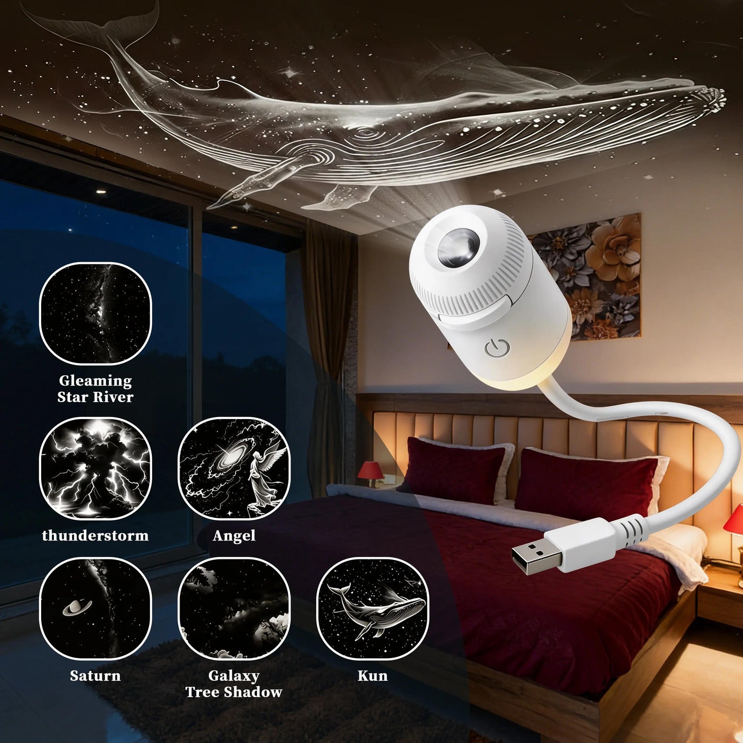 PKNEW® 🍉 360° Galaxy & Ocean Wave Ambient Projector🍀